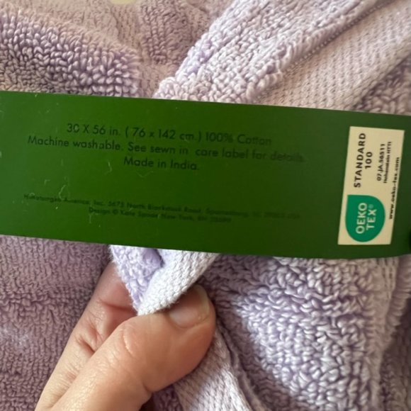 Kate Spade New York Scallop Pleat Bath Towel in frozen lilac/light purple nwt - Picture 7 of 9